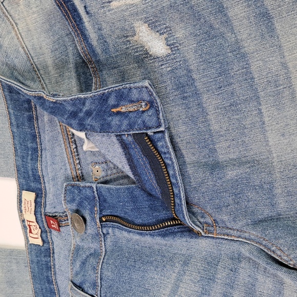 l.e.i. Ashley Low Rise Slim Boot Distressed Lite Blue Jeans Junior Size 17 Short - Picture 14 of 17